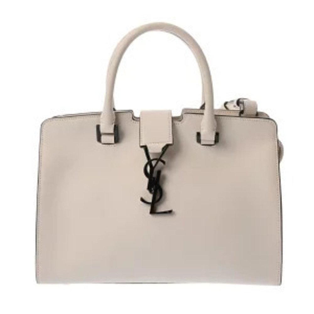Saint Laurent Baby Cabas White Smooth Calfskin Handbag